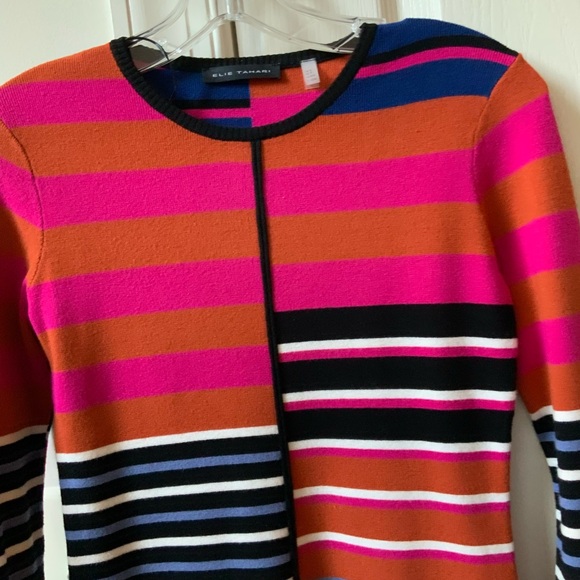 ELIE TAHARI THE SELINA GARDEN STRIPED CREWNECK SWEATER IN SIZE SMALL - Picture 12 of 16
